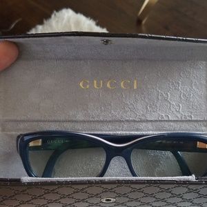 Blue Gucci frames with foldable case